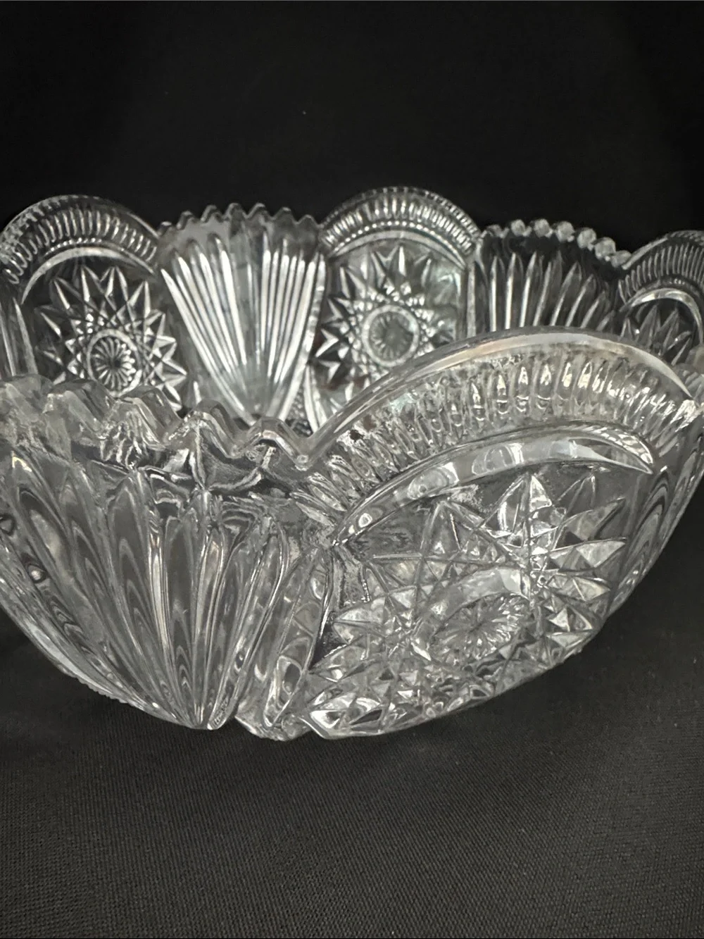 Cut Crystal Decorative Bowl - Cut Starburst Design